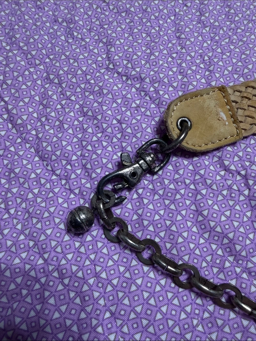 Vintage Genuine Leather Branded Concho Belt Boho Western Festival Hip Chain 40.”